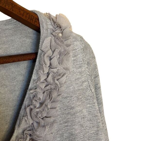 Cyrus V Neck Pearl Ruffle Sweater - Picture 5 of 9